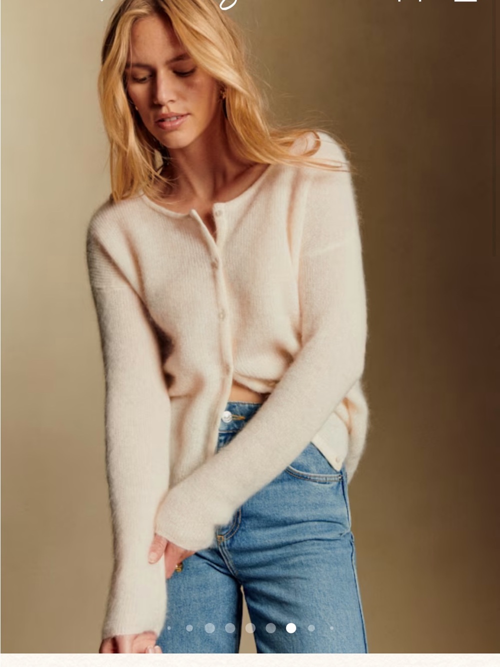 Sezane GASPARD Cardigan in Ecru